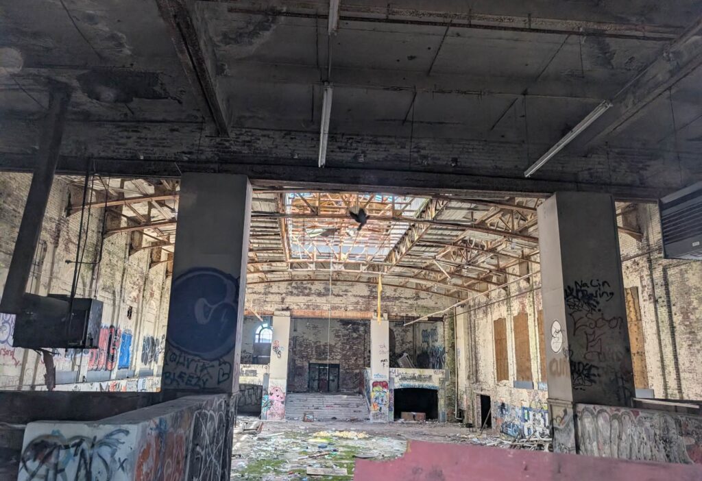 The inside of the abandoned station, as it appeared this week.