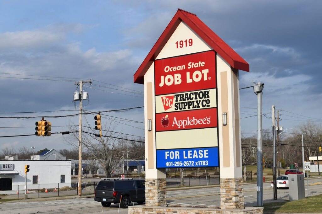 When Walmart moved its Diamond Hill Road store to North Smithfield, Ocean State Job Lot bought the building after it sat vacant for six years due to a 25-year deed restriction. (Jonmaesha Beltran/ecoRI News)
