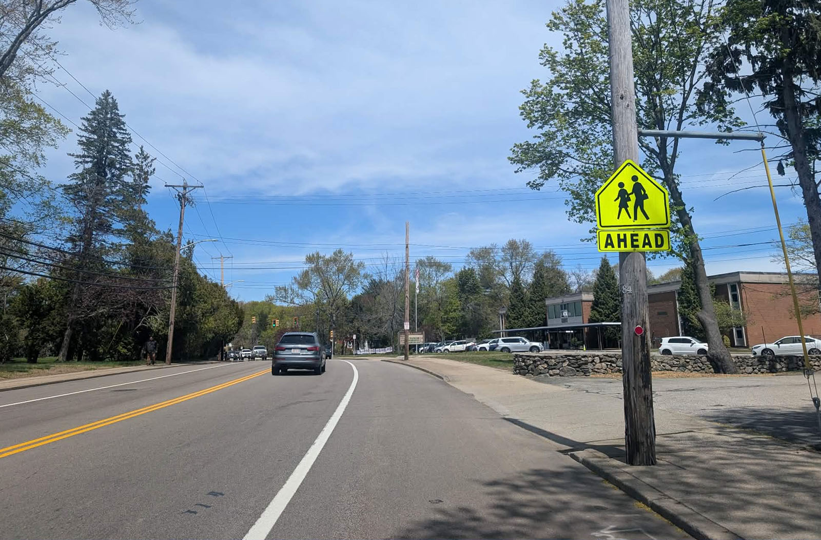 A new sign installed near Savoie Elementary School in Woonsocket.