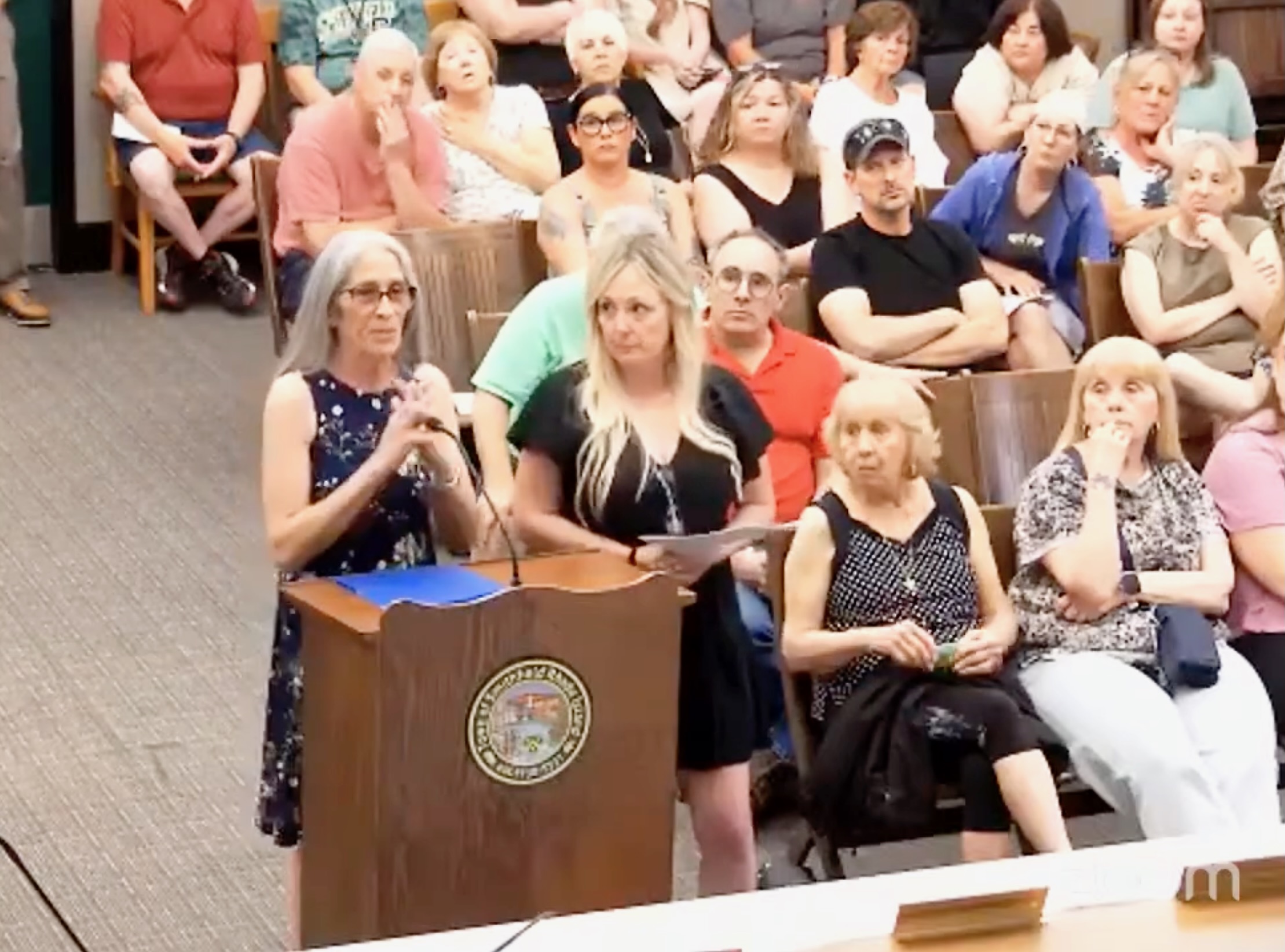 Denise Howard speaks at Tuesday's meeting