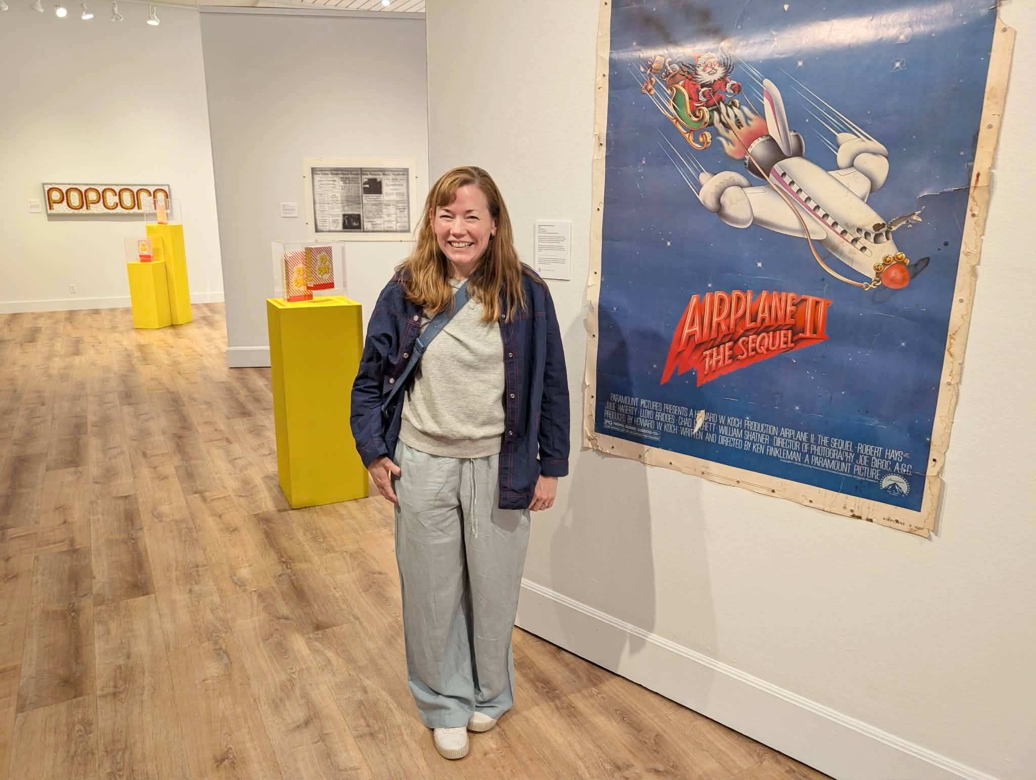 Jennifer Keating poses in the Attleboro Arts Museum space where the Union Theatre was highlighted. Insider photos by Ethan Shorey.