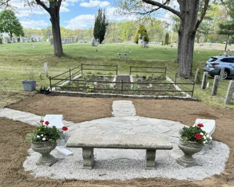 The new memorial area at the Hotchkiss Cemetery.
