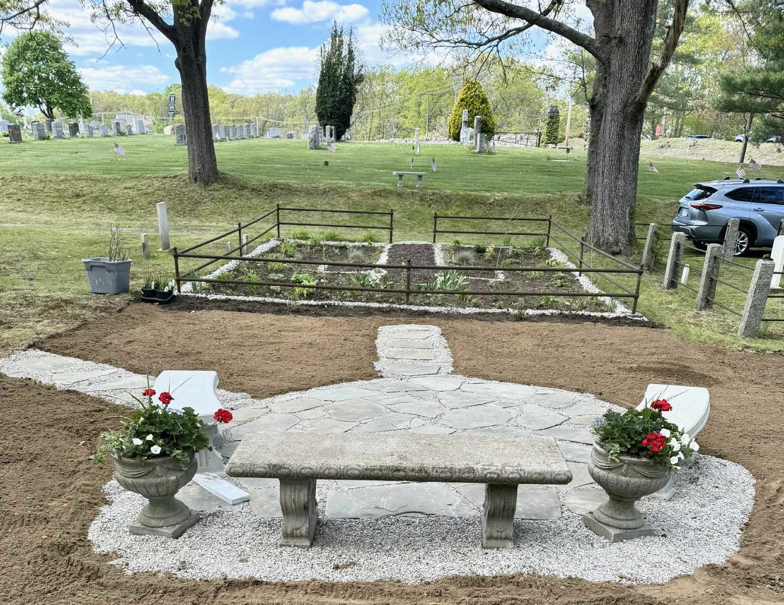 The new memorial area at the Hotchkiss Cemetery.
