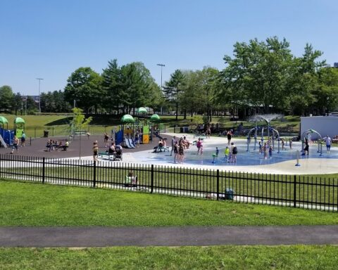The splash pad in Woonsocket.