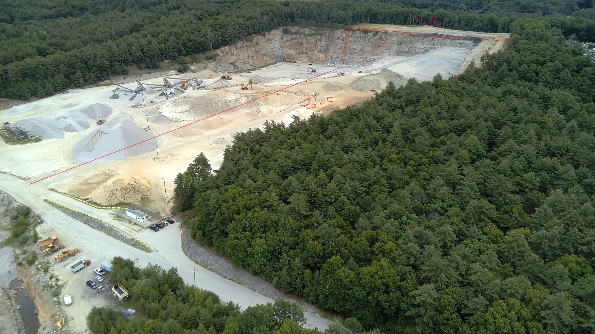 The quarry area where operations were previously expanded without authorization, according to Richer.