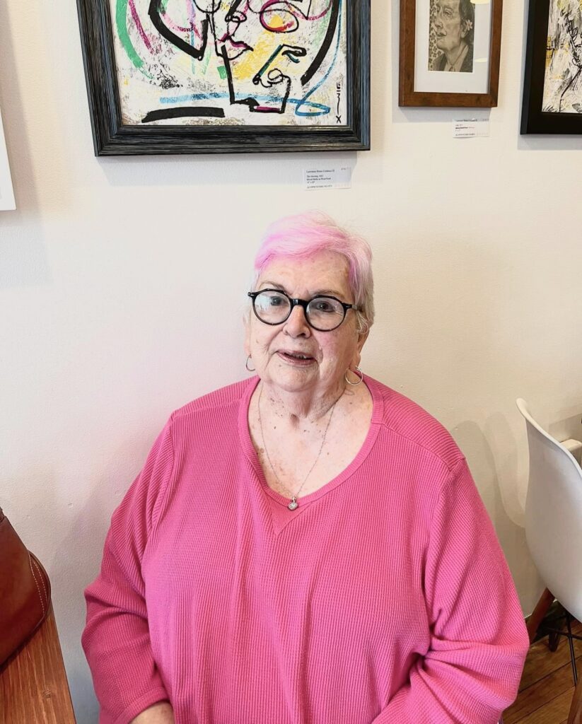 Nonni was indeed colorful, as evidenced by her pink hair.
