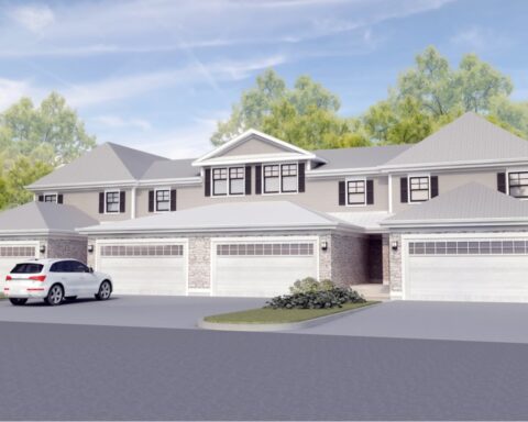 A rendering of the homes planned.