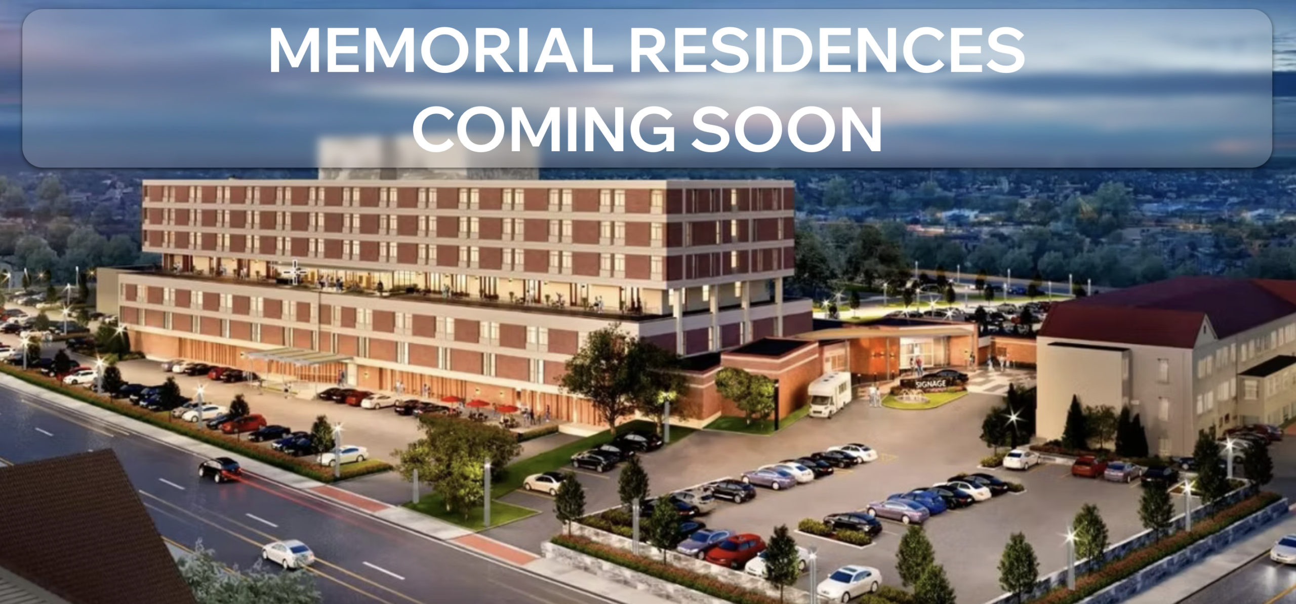 A rendering of Memorial Residences.