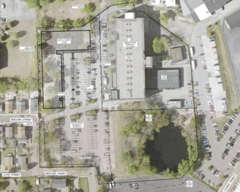 An aerial of the site.