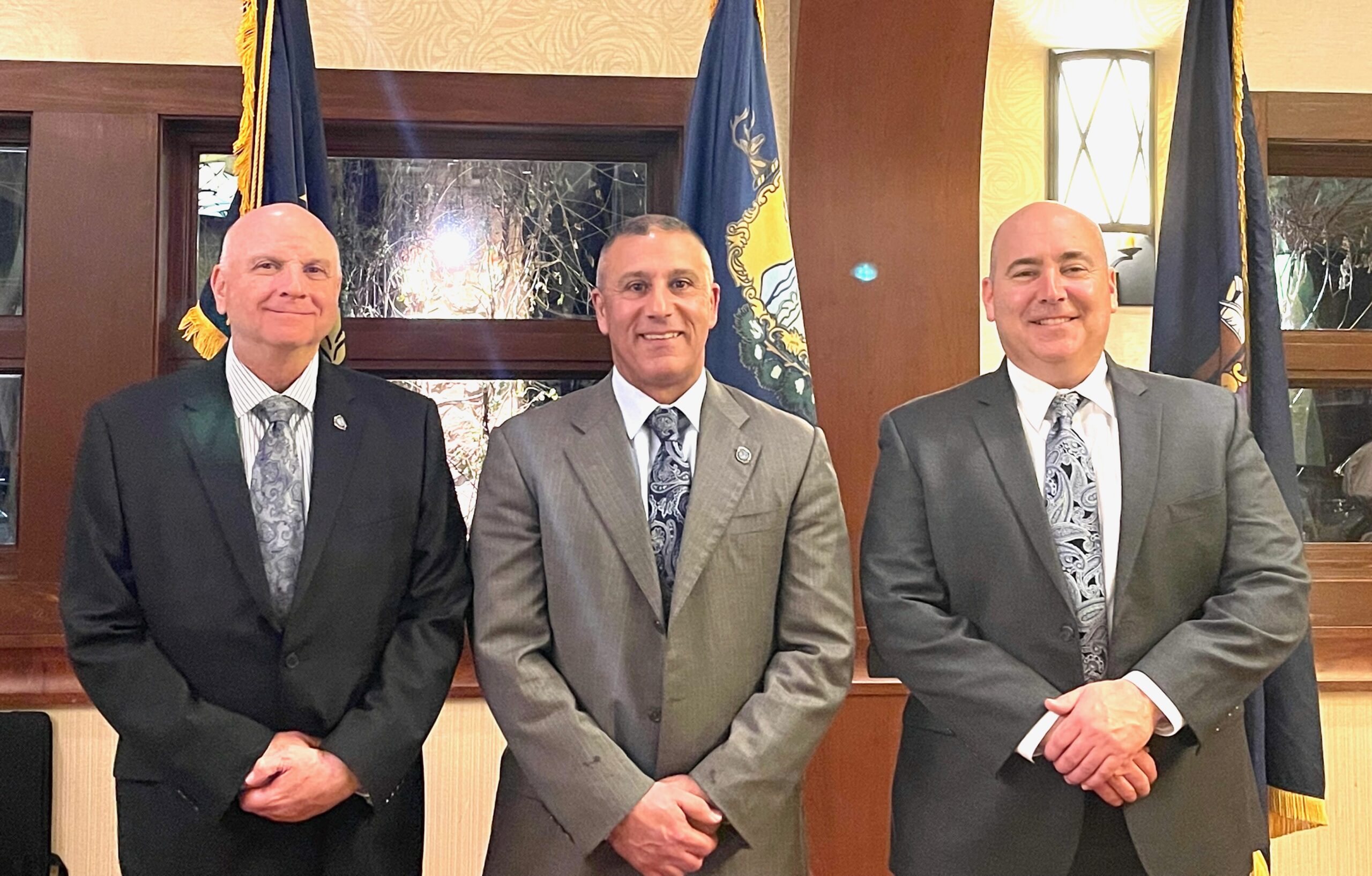 From left, Deputy Chief Michael Chalek, Assistant Vice President of Public Safety and Chief of Police Michael Jagoda, and Deputy Chief of Police Paul Ricci have all graduated from the FBI National Academy.