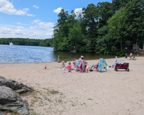 The beach at Notte Park in North Providence.