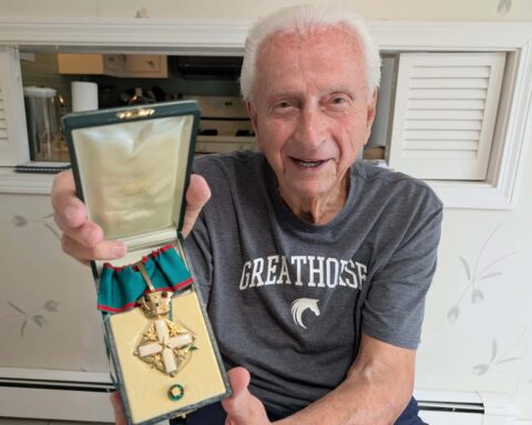 G. Richard Fossa with the special recognition given to him by the Italian president.