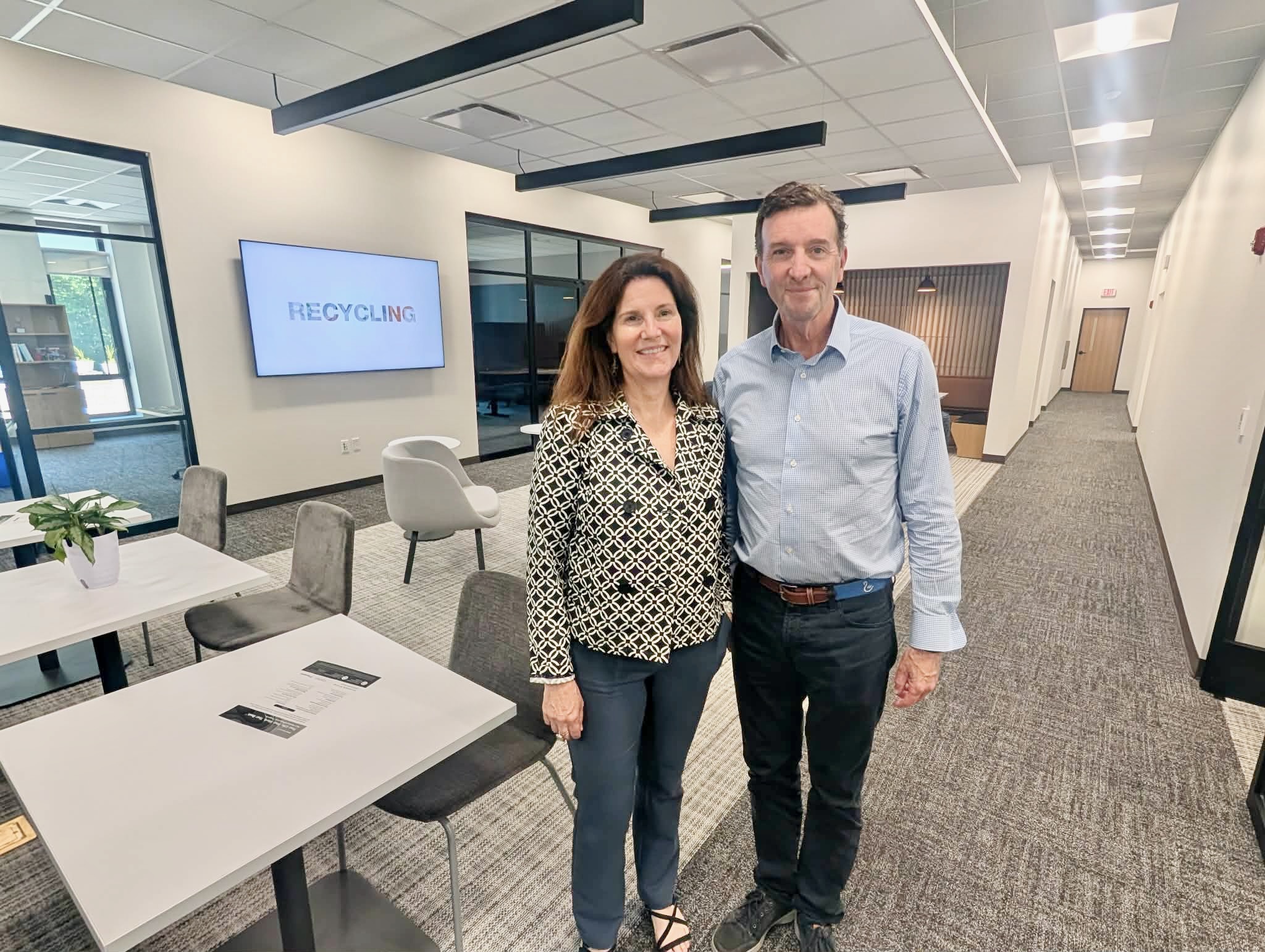 Catherine Mattson, left, and Andrew Wheeler, in W&H's newly redone interior at their Lincoln headquarters.