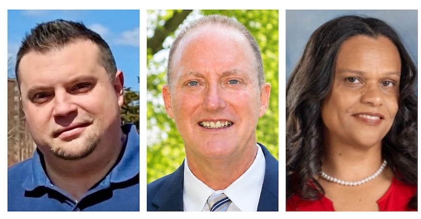 From left are Tyler McFeeters, David Moran, and Crisolita Figueiredo