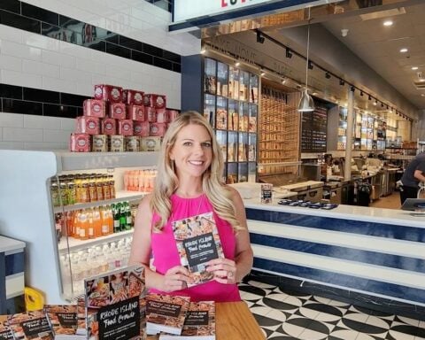 Jamie Coelho during a June book signing at Maven's Delicatessen in Pawtucket.