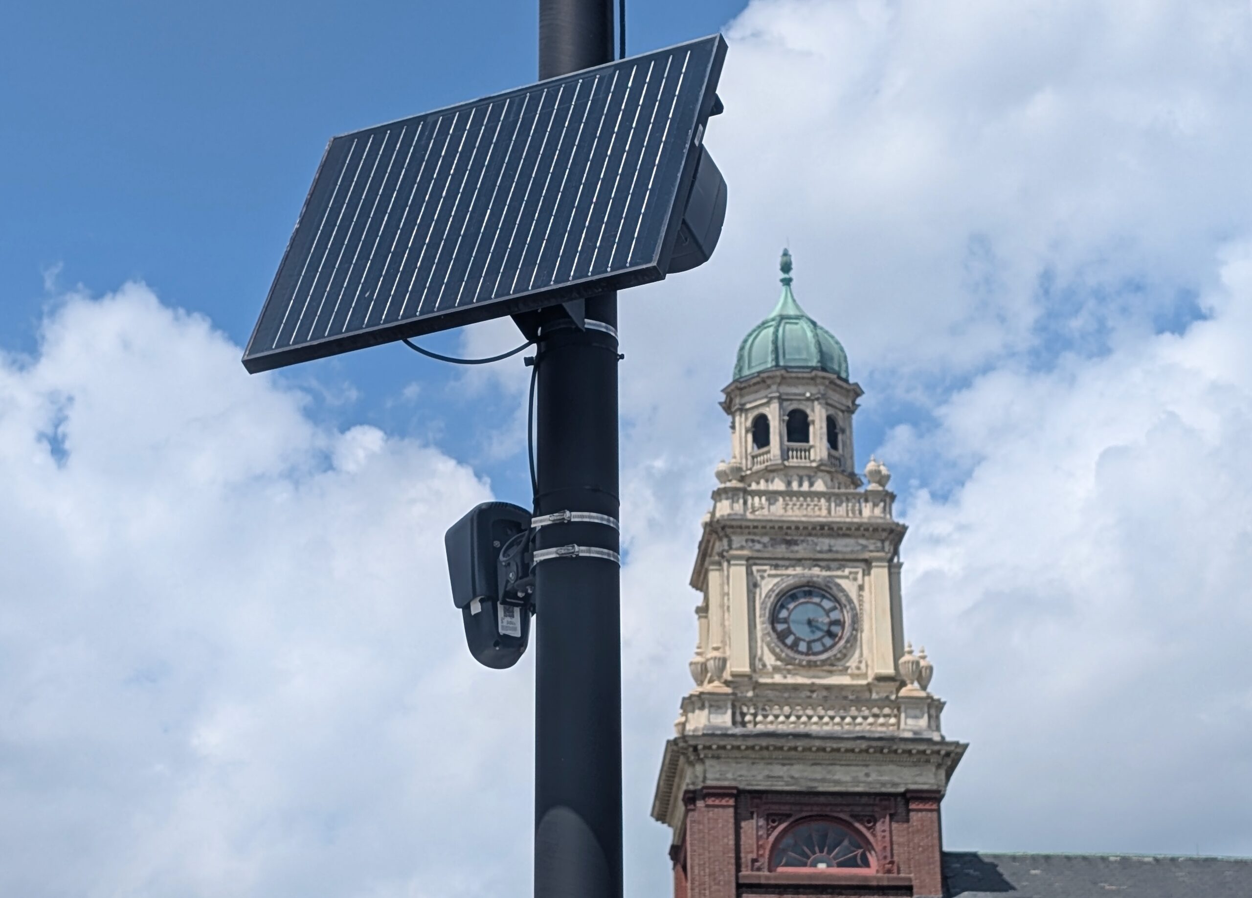 The Flock Safety camera on Broad Street at the Cumberland/Central Falls line captured images that were used in a way that has seemingly debunked the standard narrative about them. (photo by Ethan Shorey)