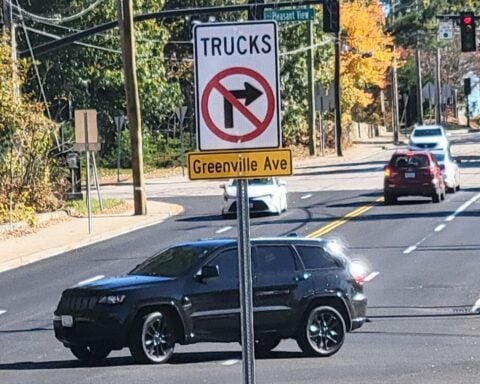 A newly installed sign near Newport Creamery.