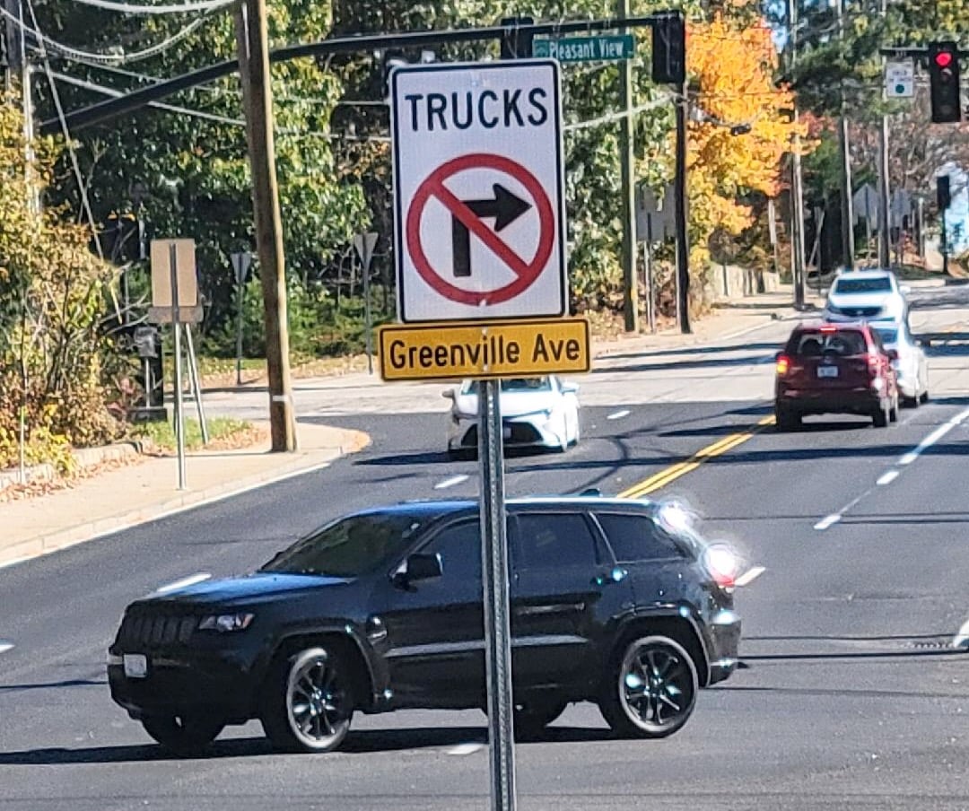 A newly installed sign near Newport Creamery.