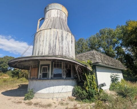 The Milk Can on Route 146 in North Smithfield, as seen Monday. (photos by Ethan Shorey)
