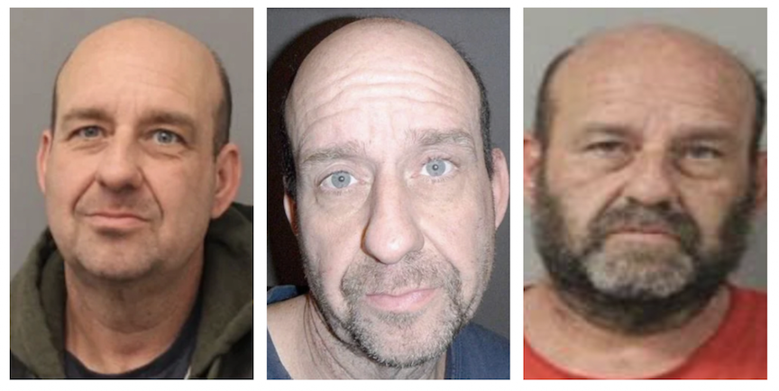 Some of David Paiva's mugshots through the years, including his most recent one at right.
