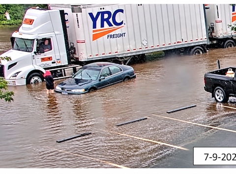 Previous flooding of Industrial Road in July of 2021.