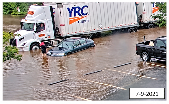 Previous flooding of Industrial Road in July of 2021.